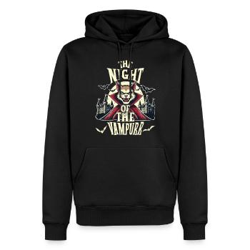 La nuit du chat vampire : le mysticisme - Sweat à capuche Premium bio Homme - noir - Devant - Nico (187cm)