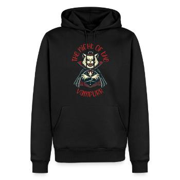 Chat vampire La nuit du vampire - Sweat à capuche Premium bio Homme - noir - Devant - Nico (187cm)