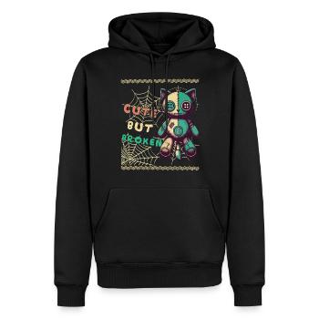 Mentaler Psychopath Süß Aber Kaputt Design - Männer Premium Bio Hoodie - Schwarz - Vorne - Nico (187cm)