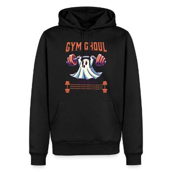 Gym Ghoul Halloween Fitness Ghost - Men’s Premium Organic Hoodie - black - Front - Nico (187cm)