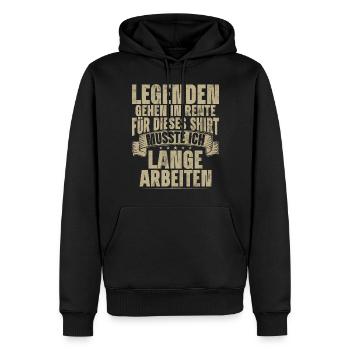 Legende Ruhestand Lustiges Motiv Rentner - Männer Premium Bio Hoodie - Schwarz - Vorne - Nico (187cm)