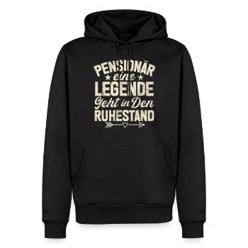 Legende Ruhestand Lustiges Motiv Rentner - Männer Premium Bio Hoodie - Schwarz - Vorne - Nico (187cm)