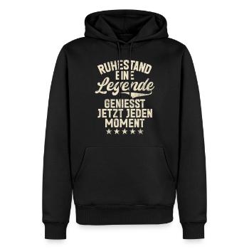 Legende Ruhestand Lustiges Motiv Rentner - Männer Premium Bio Hoodie - Schwarz - Vorne - Nico (187cm)