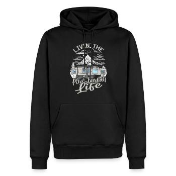 Pop Up Camper Living The Pop-tacular Life - Männer Premium Bio Hoodie - Schwarz - Vorne - Nico (187cm)