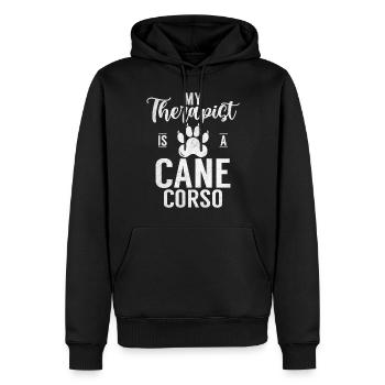 Cane Corso Gifts - Men’s Premium Organic Hoodie - black - Front - Nico (187cm)