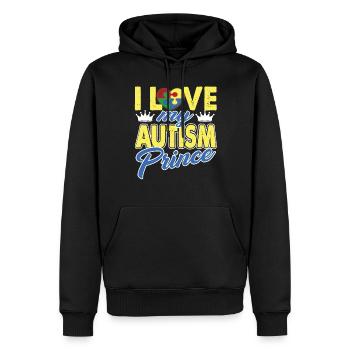 I Love My Autism Prince - Men’s Premium Organic Hoodie - black - Front - Nico (187cm)