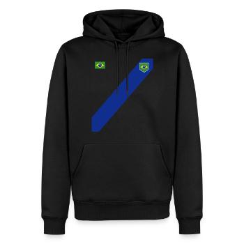 Brazil Brazil shirt Brazilian Rio de Janeirao - Men’s Premium Organic Hoodie - black - Front - Nico (187cm)