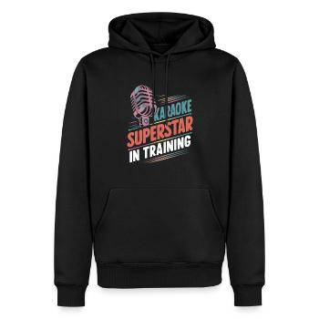 Superstar du karaoké en formation - Sweat à capuche Premium bio Homme - noir - Devant - Nico (187cm)