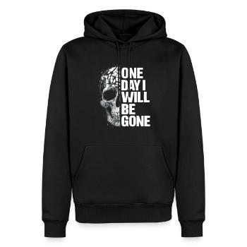 Schädel, eines Tages werde ich weg sein - Männer Premium Bio Hoodie - Schwarz - Vorne - Nico (187cm)