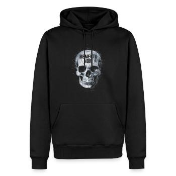 Crâne Memento mori - Sweat à capuche Premium bio Homme - noir - Devant - Nico (187cm)