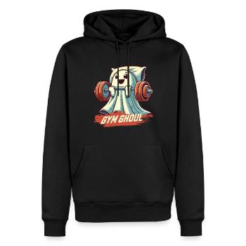 Gym Ghoul for fitness enthusiasts - Men’s Premium Organic Hoodie - black - Front - Nico (187cm)