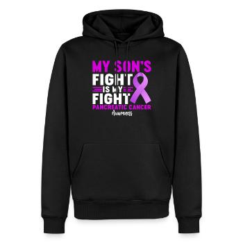 Le combat de mes fils est mon combat Ruban violet - Sweat à capuche Premium bio Homme - noir - Devant - Nico (187cm)