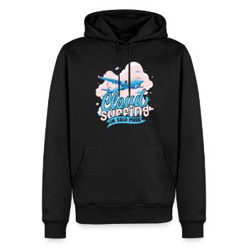 First Solo Flight Pilot Cloud Surfing In Solo Mode - Men’s Premium Organic Hoodie - black - Front - Nico (187cm)