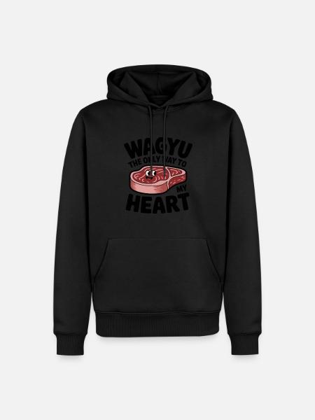 Wagyu Steak - Men’s Premium Organic Hoodie - black