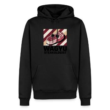 Wagyu Steak - Men’s Premium Organic Hoodie - black - Front - Nico (187cm)