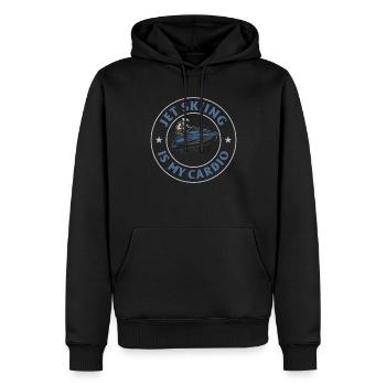 Le jetski, c’est mon cardio - Jetski Lover Jetski Rider - Sweat à capuche Premium bio Homme - noir - Devant - Nico (187cm)
