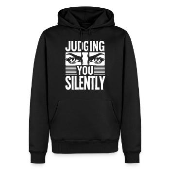 Beurteilen Sie Stille Lustig Sarkastische Augen Kunst - Männer Premium Bio Hoodie - Schwarz - Vorne - Nico (187cm)