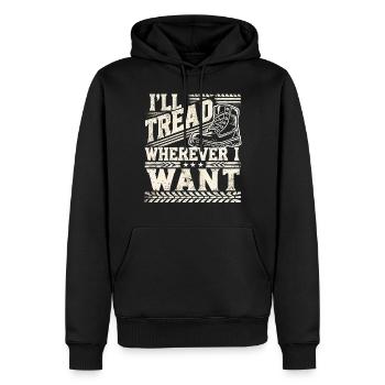 Mutiges Wanderschuh-Profildesign für Abenteuerlustige - Männer Premium Bio Hoodie - Schwarz - Vorne - Nico (187cm)