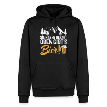 Berge Natur Bergsteigen Alpen Klettern Wandern - Männer Premium Bio Hoodie - Schwarz - Vorne - Nico (187cm)