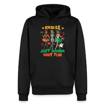 Ghouls Just want to Have Fun Halloween Fun - Men’s Premium Organic Hoodie - black - Front - Nico (187cm)