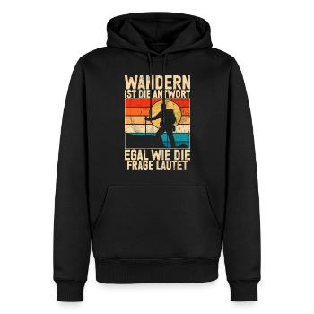 Berge Natur Bergsteigen Alpen Klettern Wandern - Männer Premium Bio Hoodie - Schwarz - Vorne - Nico (187cm)