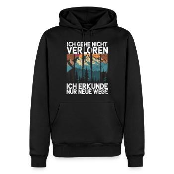 Berge Natur Bergsteigen Alpen Klettern Wandern - Männer Premium Bio Hoodie - Schwarz - Vorne - Nico (187cm)