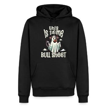 Costume de vache Halloween Humour Drôle Fantôme - Sweat à capuche Premium bio Homme - noir - Devant - Nico (187cm)
