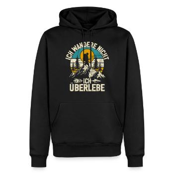 Berge Natur Bergsteigen Alpen Klettern Wandern - Männer Premium Bio Hoodie - Schwarz - Vorne - Nico (187cm)
