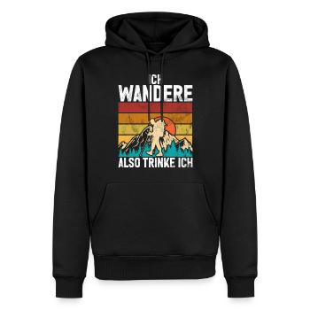 Berge Natur Bergsteigen Alpen Klettern Wandern - Männer Premium Bio Hoodie - Schwarz - Vorne - Nico (187cm)