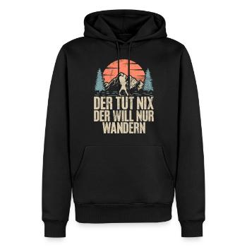 Berge Natur Bergsteigen Alpen Klettern Wandern - Männer Premium Bio Hoodie - Schwarz - Vorne - Nico (187cm)
