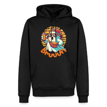 Fantôme Avec du bouillon au lieu de boo Vie fraîche - Sweat à capuche Premium bio Homme - noir - Devant - Nico (187cm)