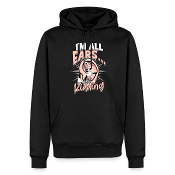 Perte auditive Je suis tout ouïe - Sweat à capuche Premium bio Homme - noir - Devant - Nico (187cm)