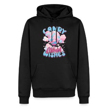 Souhaits de nuage de barbe à papa - Sweat à capuche Premium bio Homme - noir - Devant - Nico (187cm)