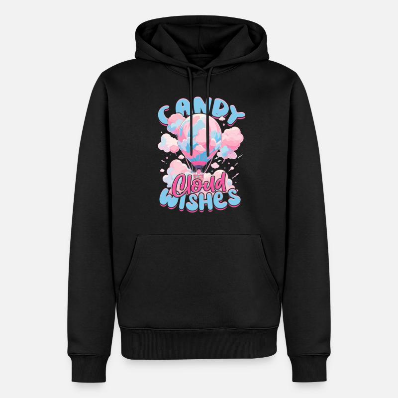 Zuckerwatte Candy Cloud Wishes - Männer Premium Bio Hoodie - Schwarz