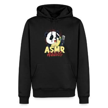 Accro à l’ASMR - Sweat à capuche Premium bio Homme - noir - Devant - Nico (187cm)