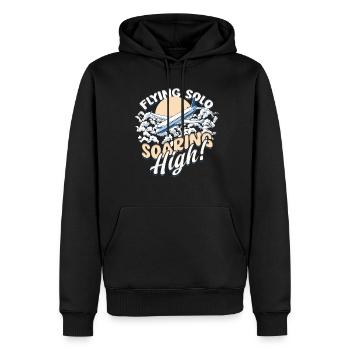 Erster Alleinflug Pilot Flying Solo Soaring High - Männer Premium Bio Hoodie - Schwarz - Vorne - Nico (187cm)