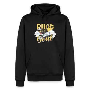 Erster Alleinflug Pilot - Männer Premium Bio Hoodie - Schwarz - Vorne - Nico (187cm)