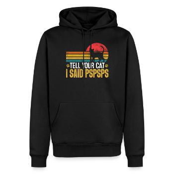 Sag deiner Katze, dass ich gesagt habe PSPSPS Retro Kitten Lustig - Männer Premium Bio Hoodie - Schwarz - Vorne - Nico (187cm)
