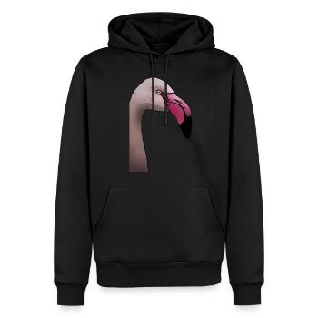 Flamingo - design d’animal oiseau - Sweat à capuche Premium bio Homme - noir - Devant - Nico (187cm)
