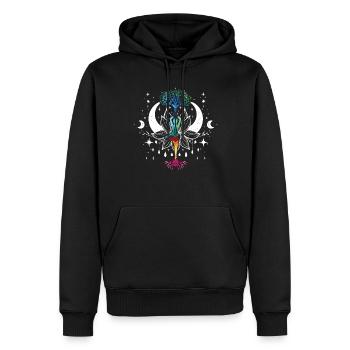 Namaste illustration d’un beau, détaillé - Sweat à capuche Premium bio Homme - noir - Devant - Nico (187cm)