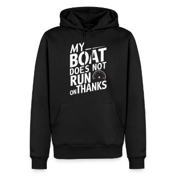 Mein Boot fährt nicht auf Danke" Sarkastischer Humor - Männer Premium Bio Hoodie - Schwarz - Vorne - Nico (187cm)