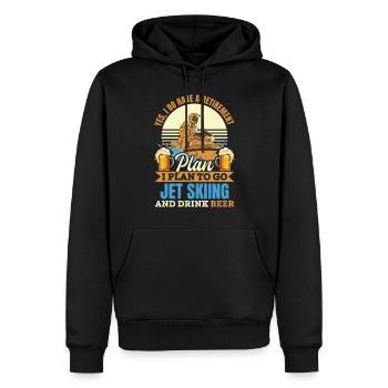 Pilote de jetski à la retraite - Je prévois de faire du jet ski & d - Sweat à capuche Premium bio Homme - noir - Devant - Nico (187cm)