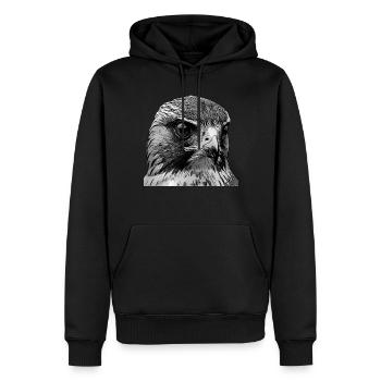 Oiseau faucon - Sweat à capuche Premium bio Homme - noir - Devant - Nico (187cm)