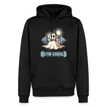 Gym Ghoul Funny Halloween Fitness Motif - Men’s Premium Organic Hoodie - black - Front - Nico (187cm)
