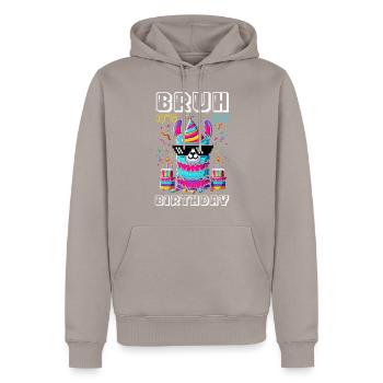 Lama Pinata Süße Alpaka -Tiergeburtstagsfiesta - Männer Premium Bio Hoodie - Taupe - Vorne - Nico (187cm)