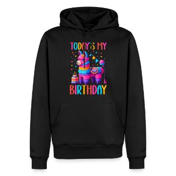 Lama Pinata Süße Alpaka -Tiergeburtstagsfiesta - Männer Premium Bio Hoodie - Schwarz - Vorne - Nico (187cm)