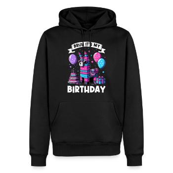 Lama Pinata Süße Alpaka -Tiergeburtstagsfiesta - Männer Premium Bio Hoodie - Schwarz - Vorne - Nico (187cm)