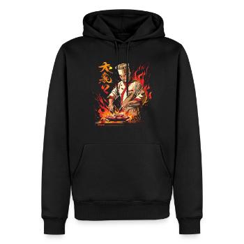 Hibachi Teppanyaki Bbq Japanische Küche - Männer Premium Bio Hoodie - Schwarz - Vorne - Nico (187cm)