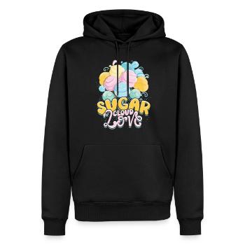 Barbe à papa Sucre Nuage Amour - Sweat à capuche Premium bio Homme - noir - Devant - Nico (187cm)