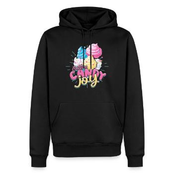 Zuckerwatte Barbe à papa Joy - Sweat à capuche Premium bio Homme - noir - Devant - Nico (187cm)